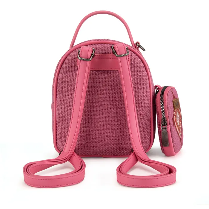 Rings Wrangler Southwestern Knitted Mini Backpack With Coin Pouch Hot Pink MONTANA WEST