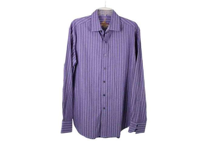 Robert Graham Robert Graham Purple Button Down Shirt L Earrings