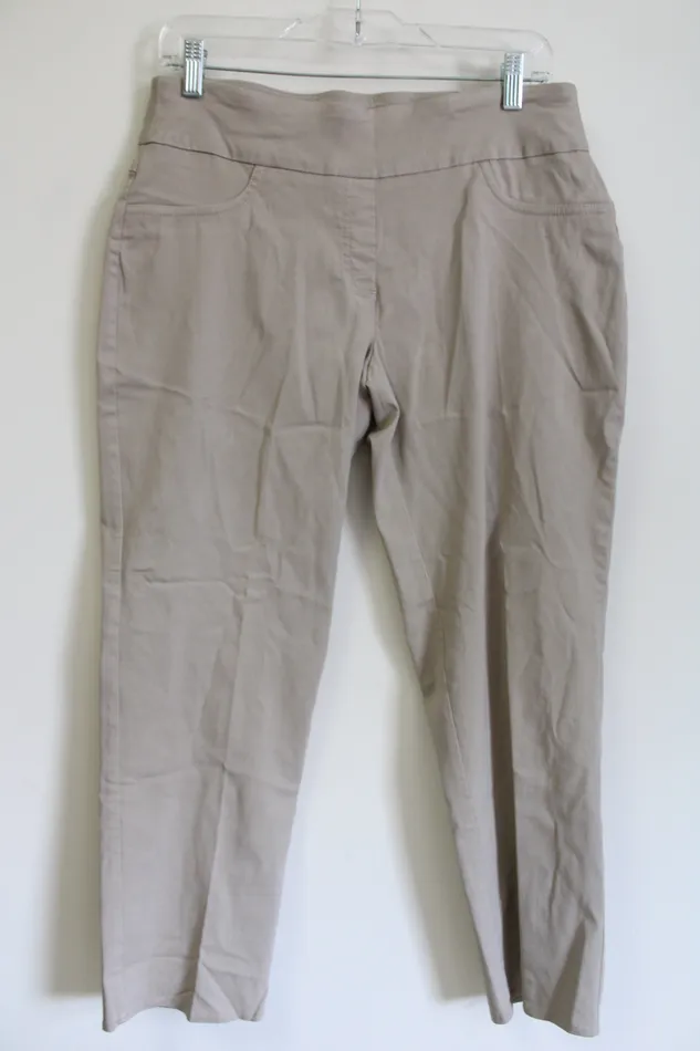 Ruby Rd Tan Stretch Ankle Pant 12 Petite Ruby Rd Earrings