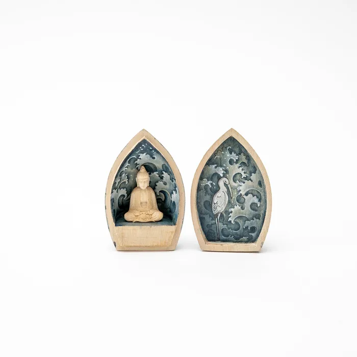 Sacred Statues Earrings Hand Painted Portable Shrine