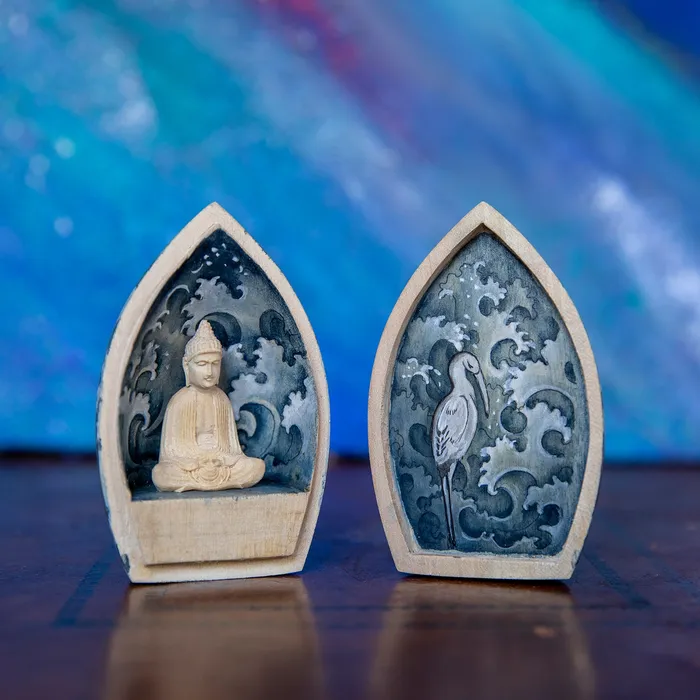 Sacred Statues Earrings Hand Painted Portable Shrine