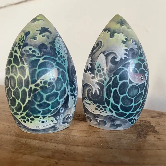 Sacred Statues Earrings Hand Painted Portable Shrine