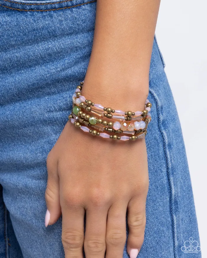 Seasoned Stack Brass Paparazzi Accessories Earrings