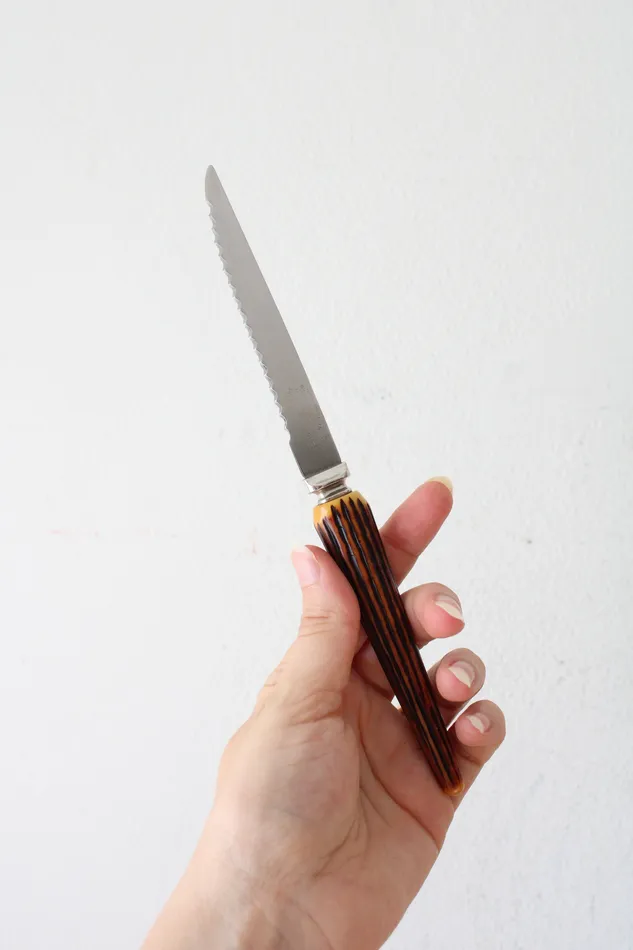 Sheffield England Earrings Sheffield England Vintage Faux Antler Handled Bakelite Serrated Knife Set Of 6