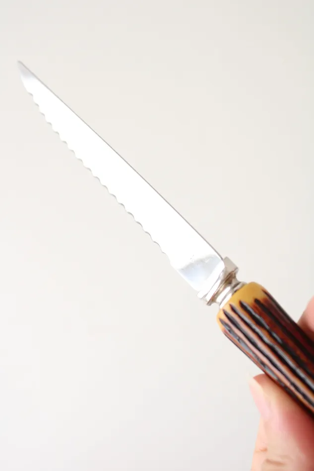 Sheffield England Earrings Sheffield England Vintage Faux Antler Handled Bakelite Serrated Knife Set Of 6