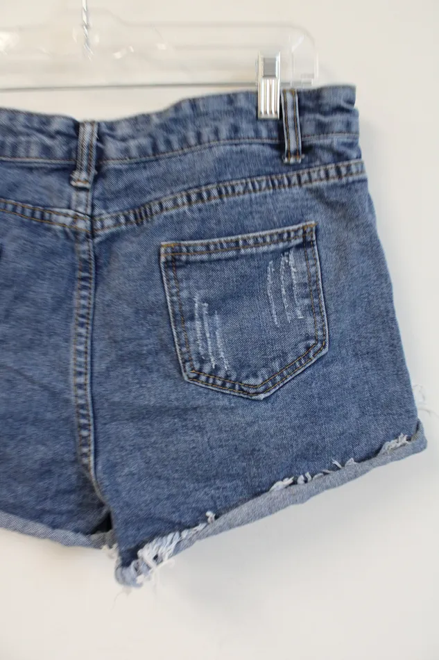 Shein Earrings Shein Denim Distressed Shorts L