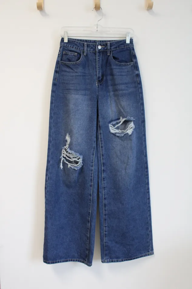 Shein Shein Denim Ripped Jeans 2 Earrings