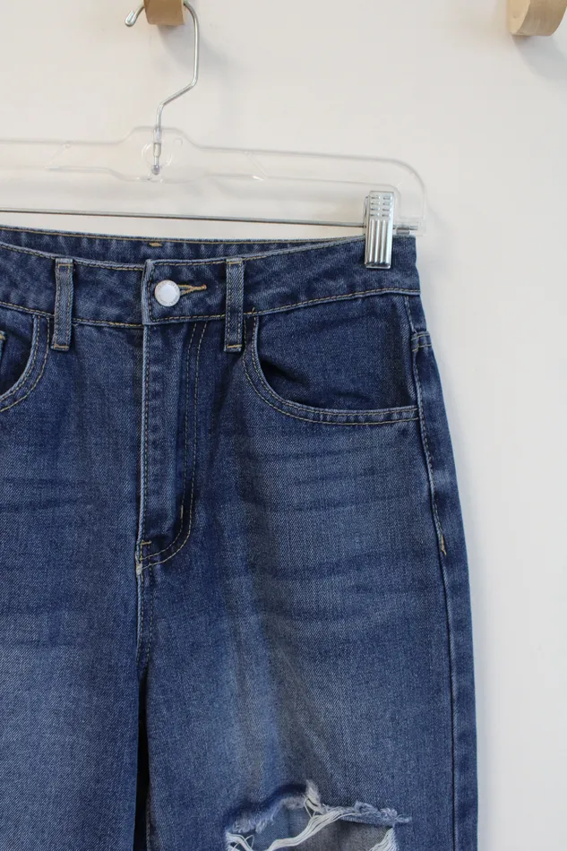 Shein Shein Denim Ripped Jeans 2 Earrings