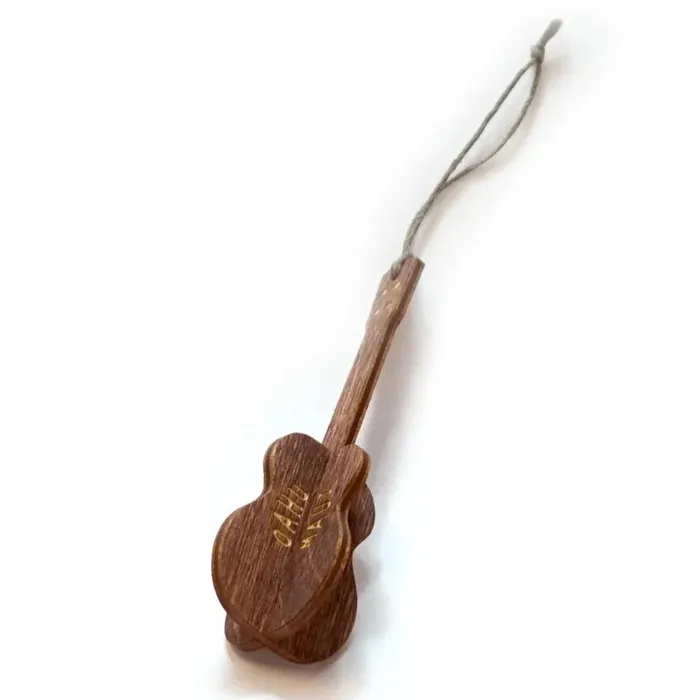 SHOPTOAST Earrings 8Sided Birch Wood Ukulele Ornament
