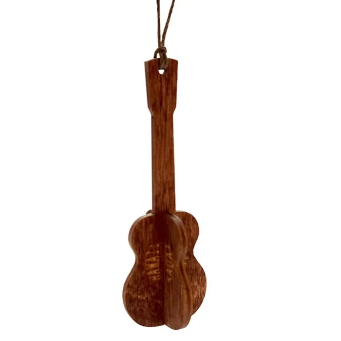 SHOPTOAST Earrings 8Sided Birch Wood Ukulele Ornament
