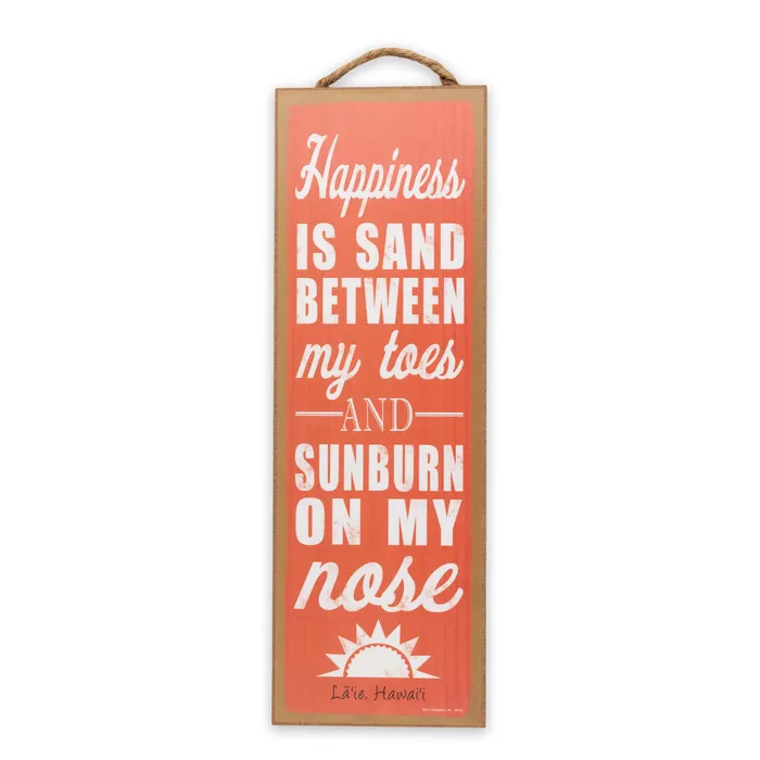 SJTENT Earrings Happiness is Sand Engineered Wood Sign Decor