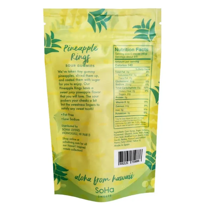 SOHADESIGNS Earrings SoHa Sweets Sour Pineapple Rings Gummies 5 oz