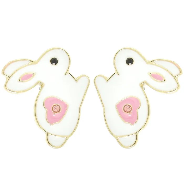 Something Special LA Earrings HEART THEME EASTER BUNNY STUD EARRINGS