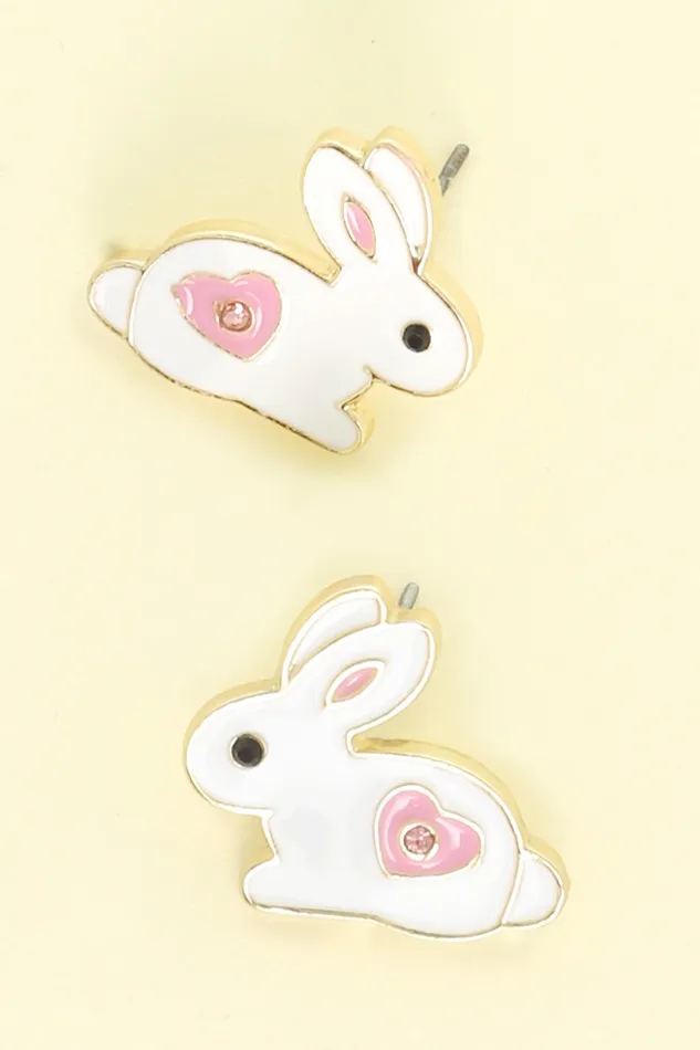 Something Special LA Earrings HEART THEME EASTER BUNNY STUD EARRINGS Something Special LA Earrings HEART THEME EASTER BUNNY STUD EARRINGS