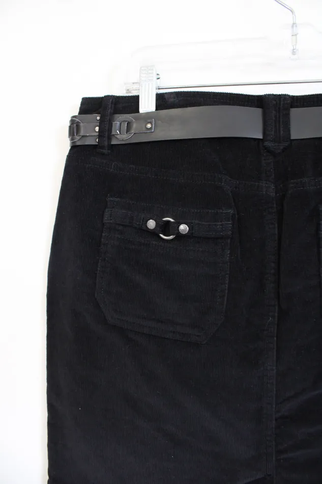 Sonoma Petite Black Corduroy Skirt 8 Sonoma Rings