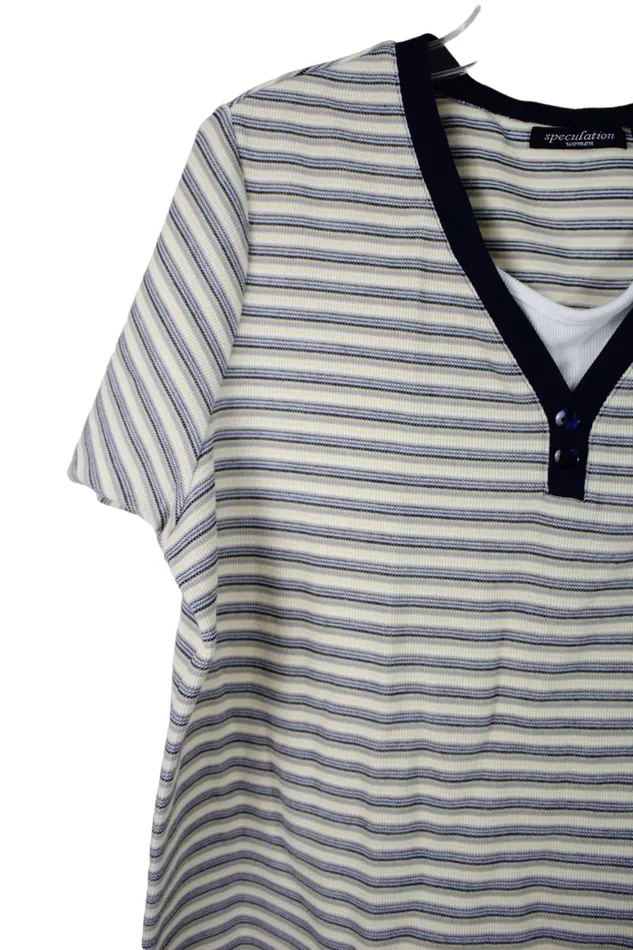 Speculation Yellow Striped Shirt 1X Speculation Earrings