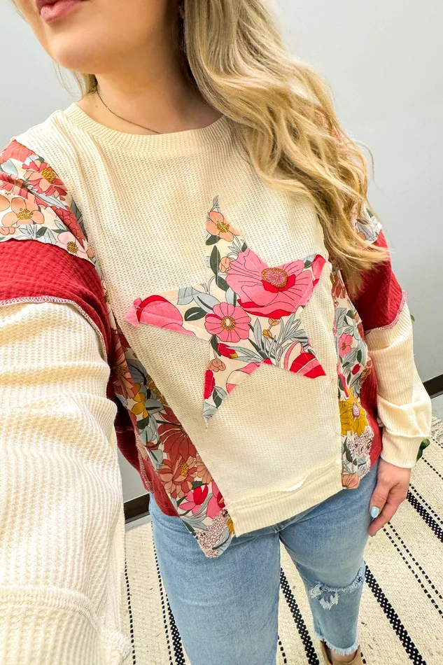Stars Align Floral Patchwork Top BiBi Rings