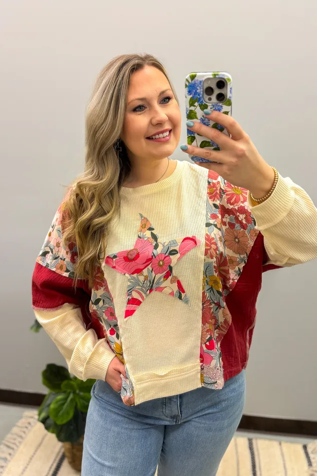 Stars Align Floral Patchwork Top BiBi Rings