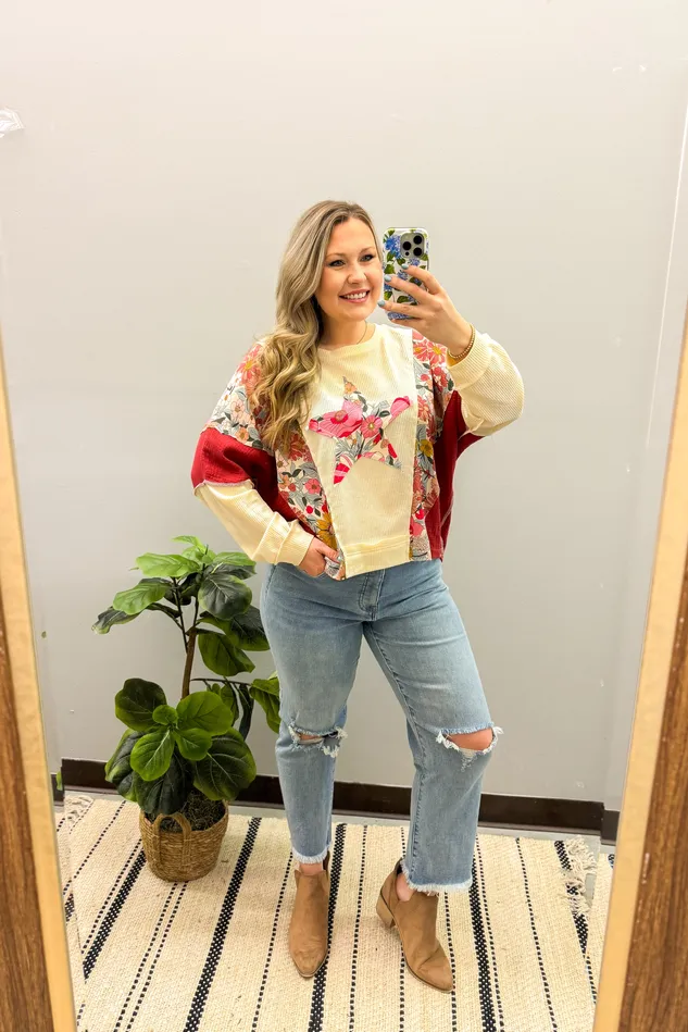 Stars Align Floral Patchwork Top BiBi Rings