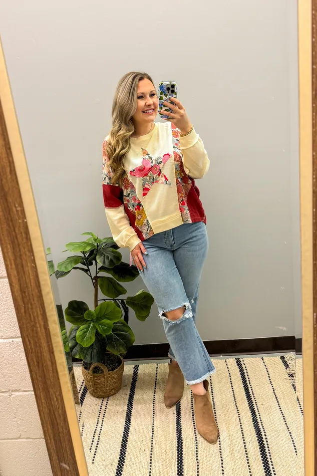 Stars Align Floral Patchwork Top BiBi Rings