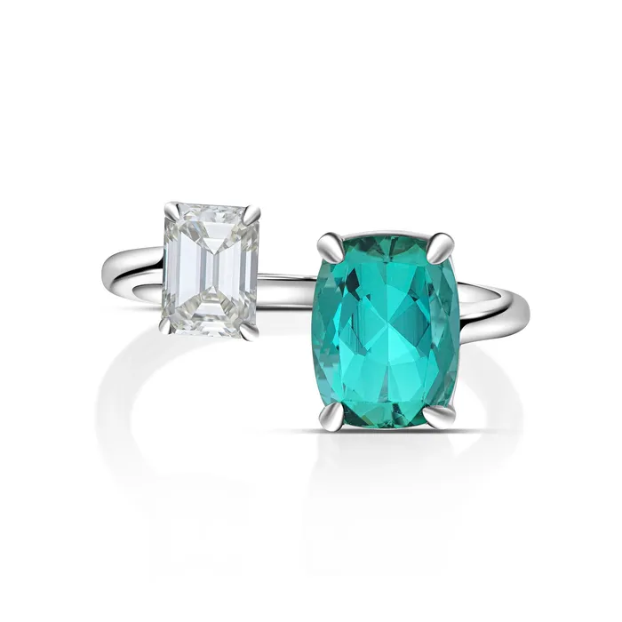 Stephen Silver Fine Jewelry 269 Carat Tourmaline and Diamond Bypass Ring Rings
