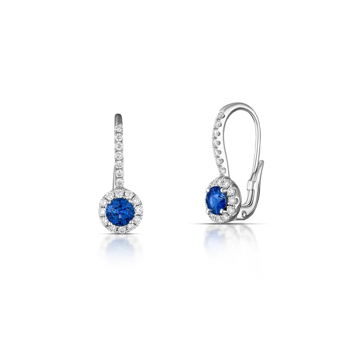 Stephen Silver Fine Jewelry Earrings 081 Carat Sapphire and Diamond Earrings