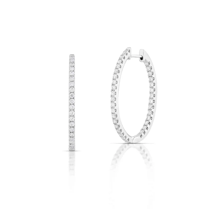 Stephen Silver Fine Jewelry Earrings 119 Carat Diamond Inside Out Hoops