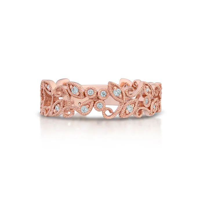 Stephen Silver Fine Jewelry Rings 015 Carat Floral Diamond Band