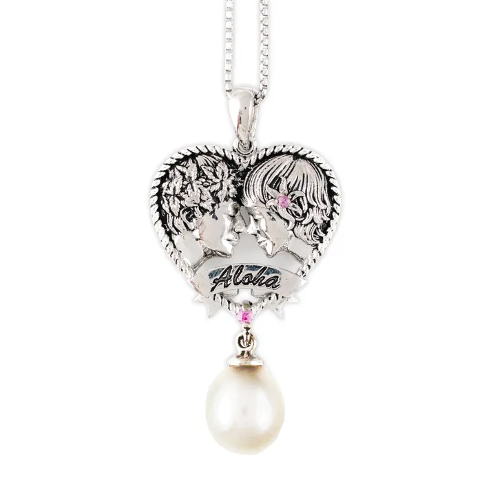 Sterling Silver White Pearl Love and Friendship Pendant with 18Inch Chain TROPICALCREATIO Necklaces Sterling Silver White Pearl Love and Friendship Pendant with 18Inch Chain TROPICALCREATIO Necklaces