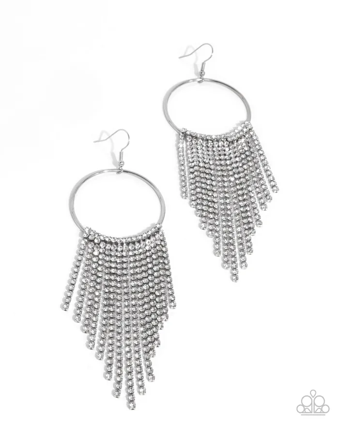Streamlined Shimmer White Paparazzi Accessories Rings