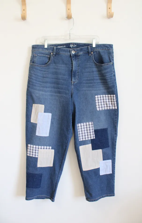 Style Co Style Co Straight Leg Patchwork Jeans 16W Earrings