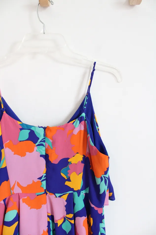Sugar Lips Rings NEW Sugar Lips MultiColored Floral Loose Blue Romper M