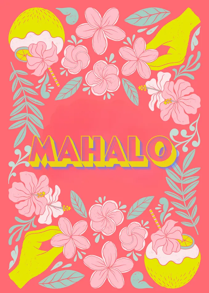 SURFSHACKPUZZLE Earrings Surf Shack Mahalo Puzzle Postcard 48Pieces