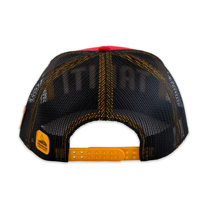 Tahiti Flat Bill Ball Cap in Red Yellow and Black GREATMOUNTAINWE Rings