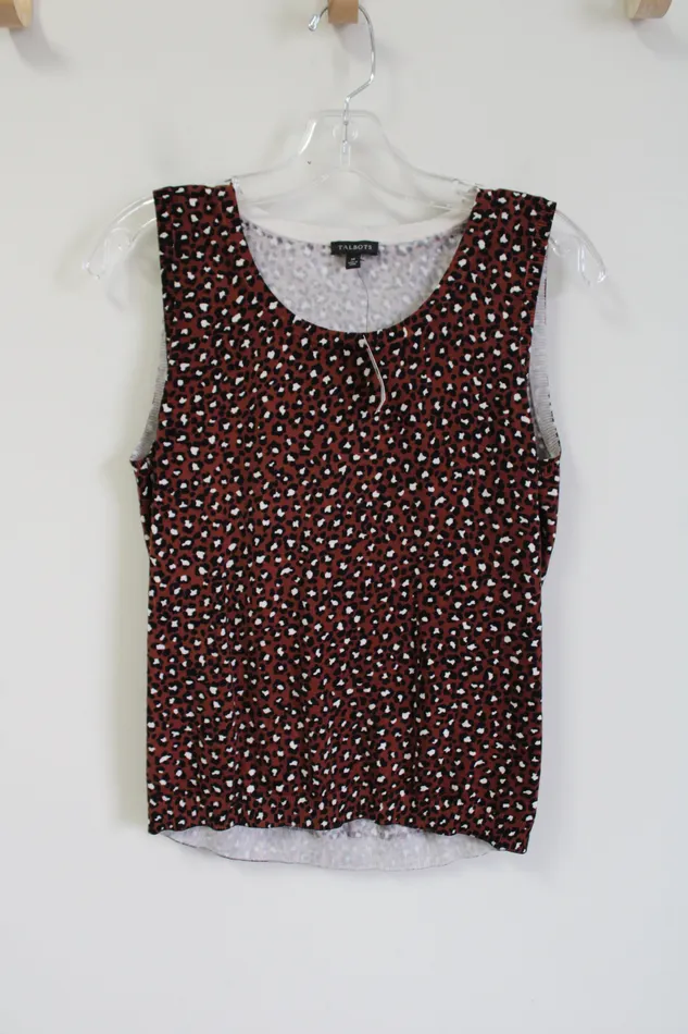 Talbots Earrings NEW Talbots Brown Leopard Print Knit Tank M