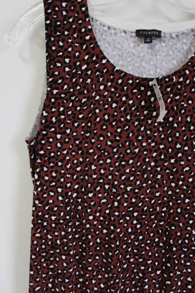 Talbots Earrings NEW Talbots Brown Leopard Print Knit Tank M