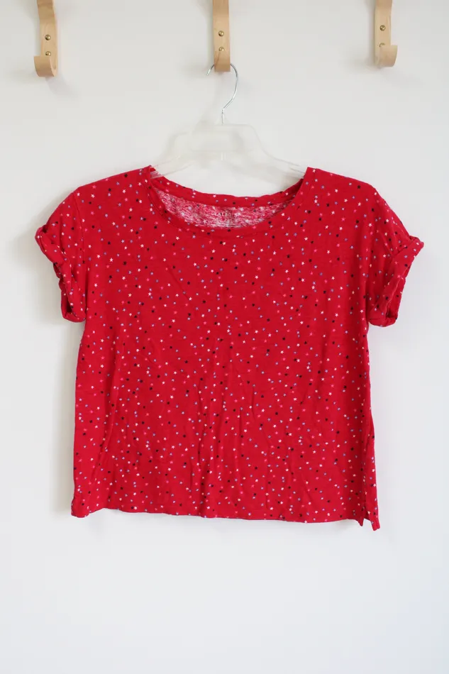 Talbots Earrings Talbots Red Linen Star Spangled Tee S