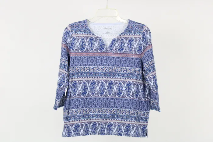 Talbots Rings Talbots Blue Patterned Top S
