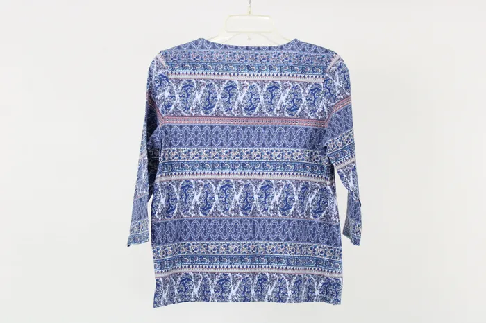 Talbots Rings Talbots Blue Patterned Top S