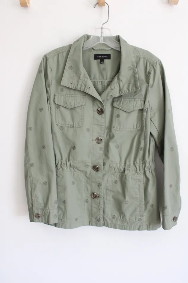 Talbots Talbots Olive Green Embroidered Light Jacket S Necklaces