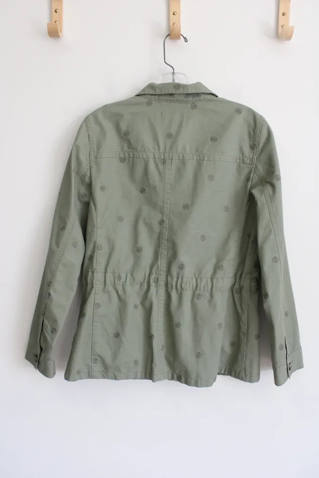 Talbots Talbots Olive Green Embroidered Light Jacket S Necklaces