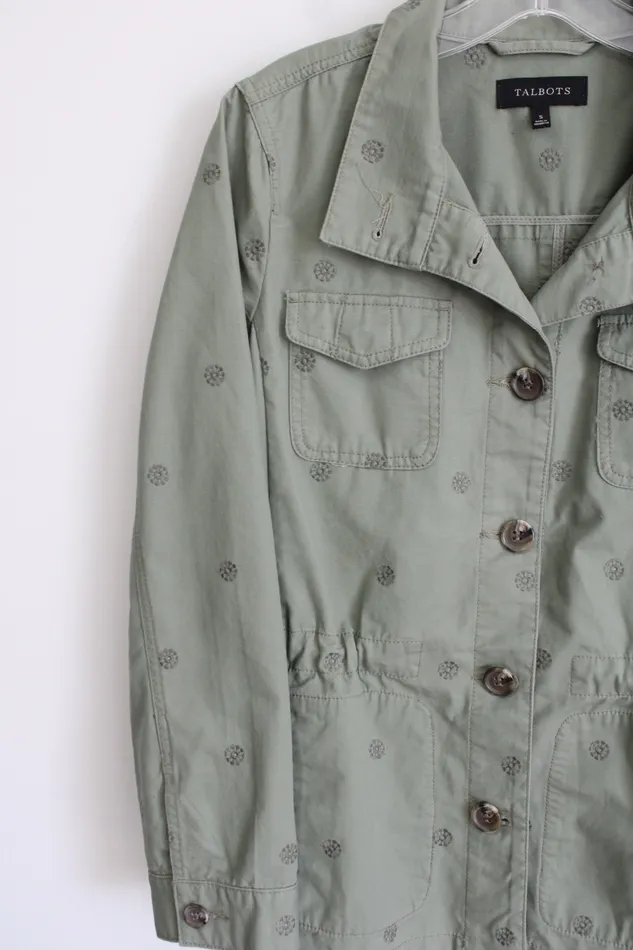 Talbots Talbots Olive Green Embroidered Light Jacket S Necklaces