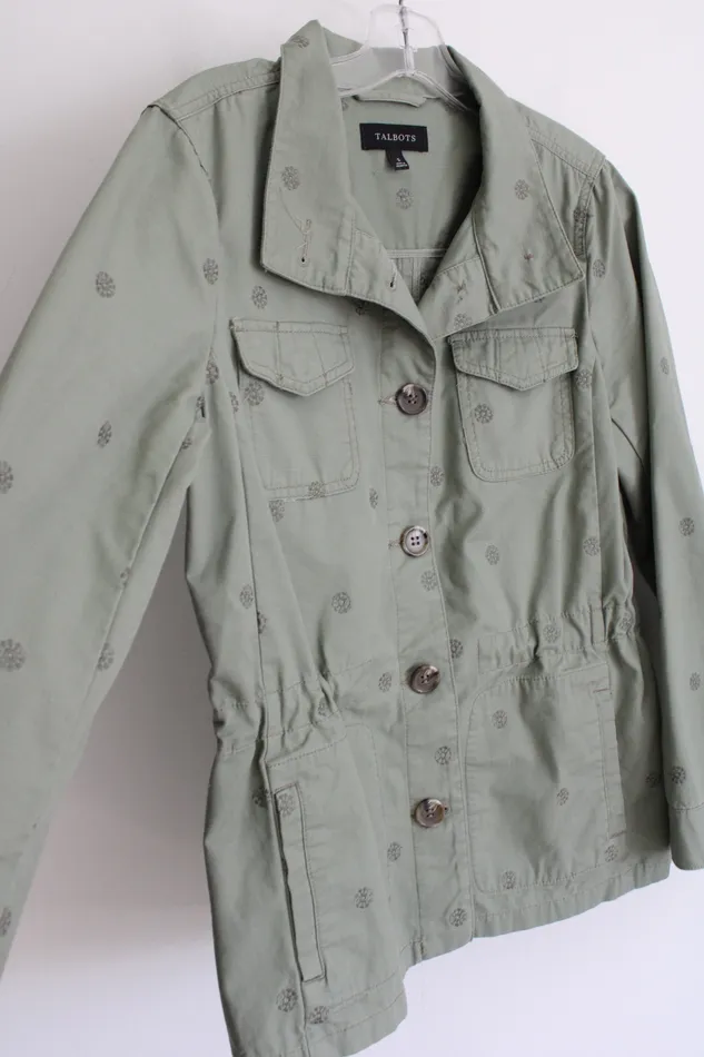 Talbots Talbots Olive Green Embroidered Light Jacket S Necklaces