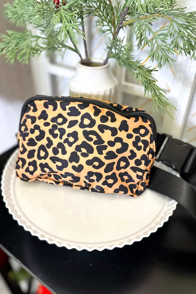Tan Leopard Belt Bag Iris Rainbow Boutique Earrings