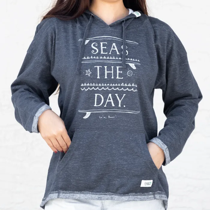TANKSTREAM Necklaces Pacific Creations Womens Seas The Day Graphic Hoodie Indigo