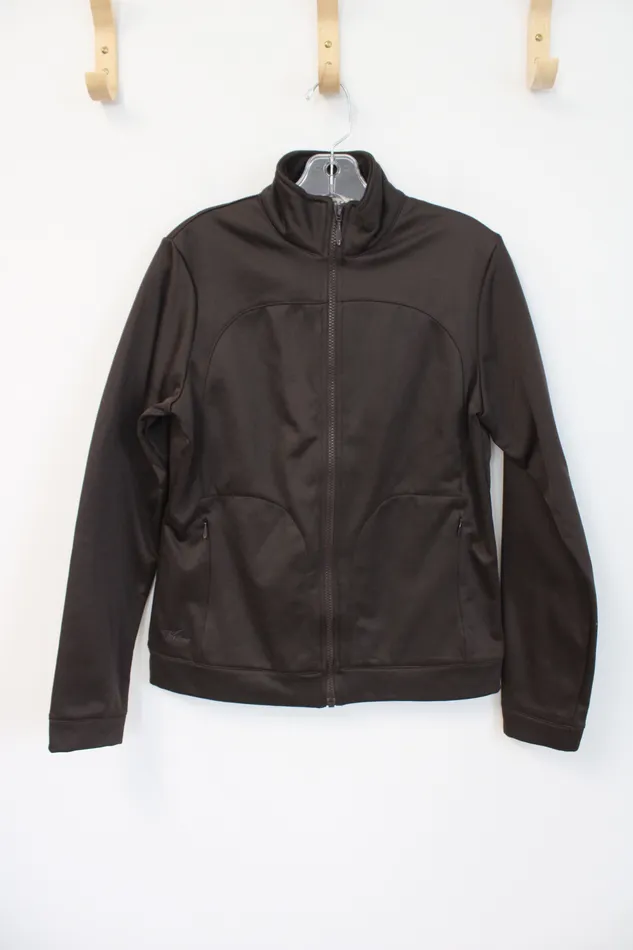 Tehama Tehama Brown Fleece Lined Zip Up Jacket S Earrings