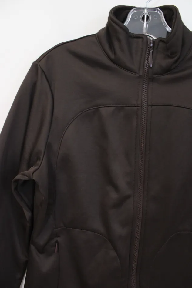 Tehama Tehama Brown Fleece Lined Zip Up Jacket S Earrings