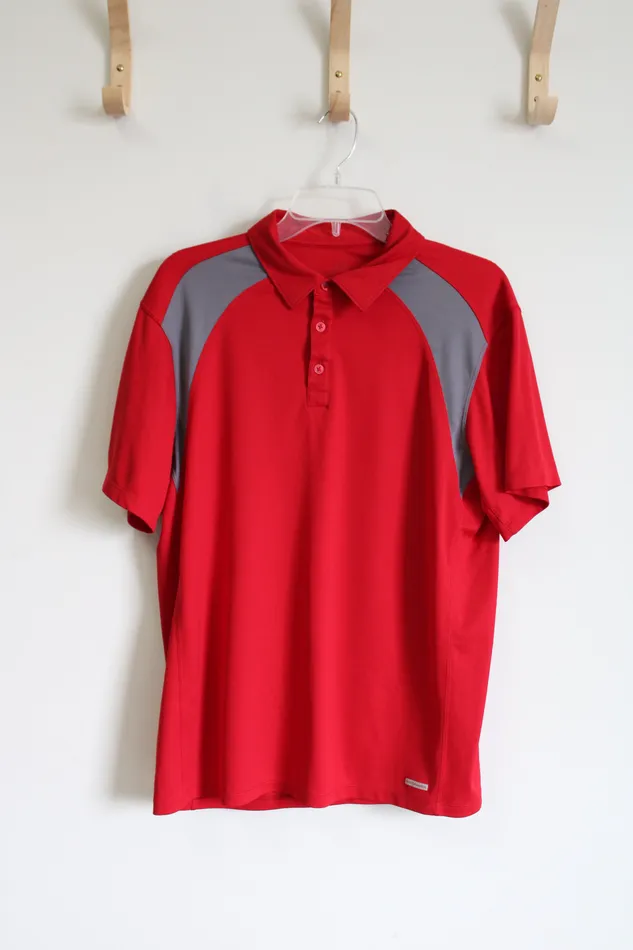 Tek Gear Red Polo Shirt L Tek Gear Earrings
