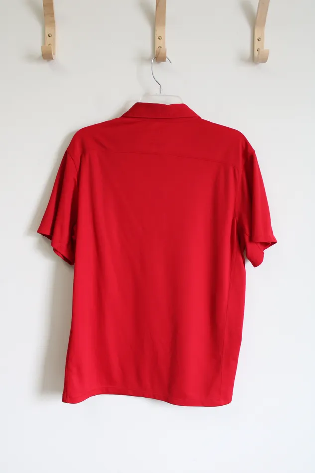 Tek Gear Red Polo Shirt L Tek Gear Earrings