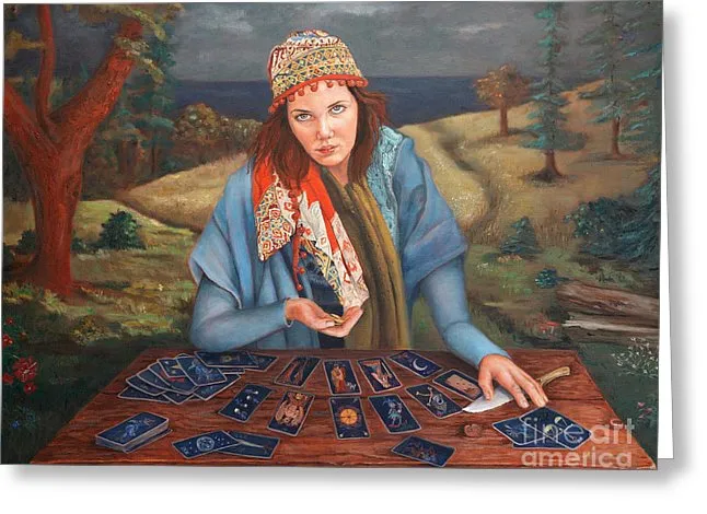 The Gypsy Fortune Teller Greeting Card 138 Pixels Earrings